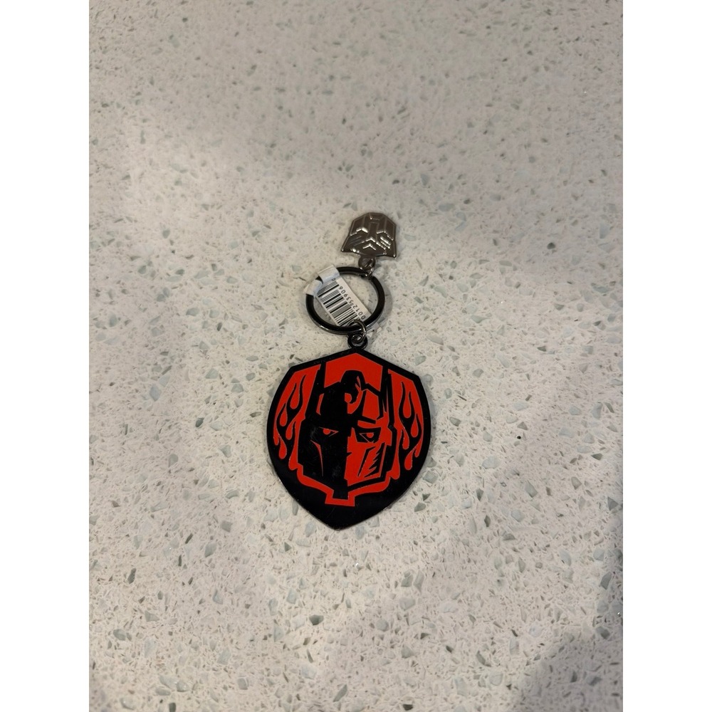 Transformers Optimus Prime Red Black Shield Logo Keychain Key Ring